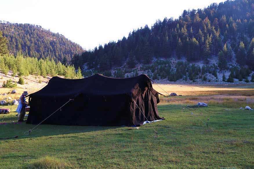 Anatolian Turkmen Black tent view from the outside