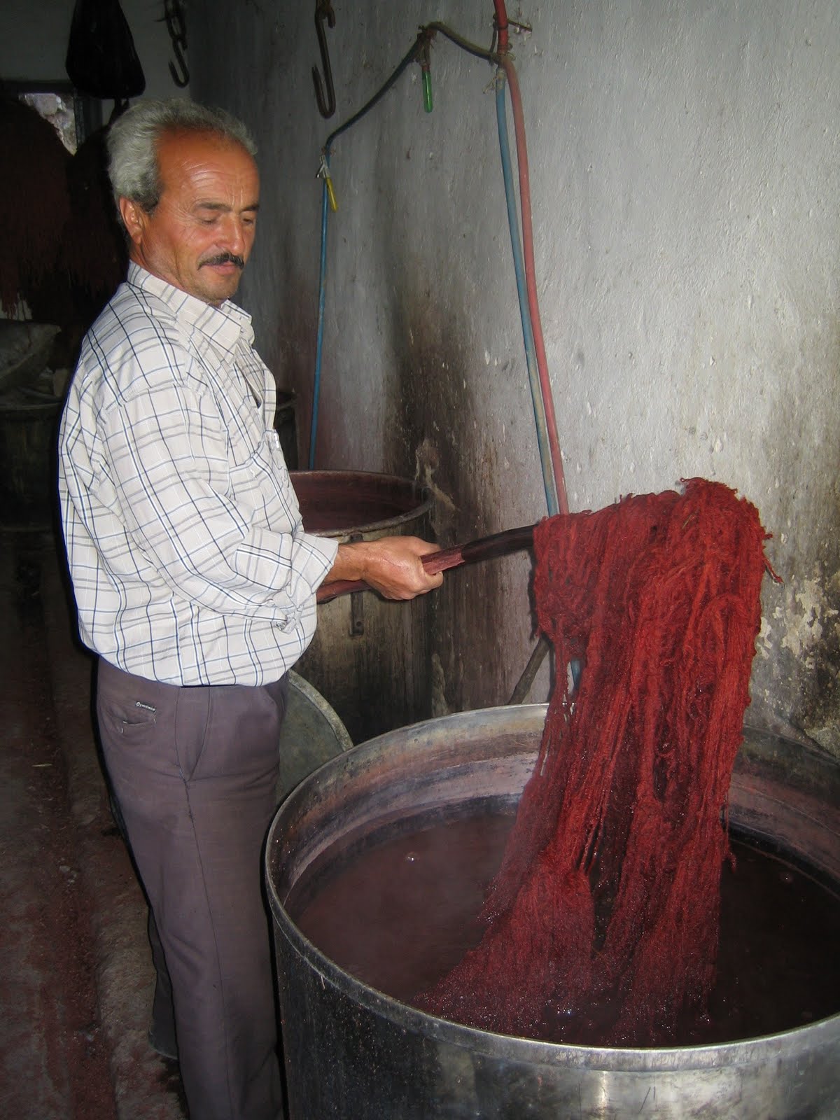Red dyeing process in Örselli village, Manisa, Western Turkey, 2007