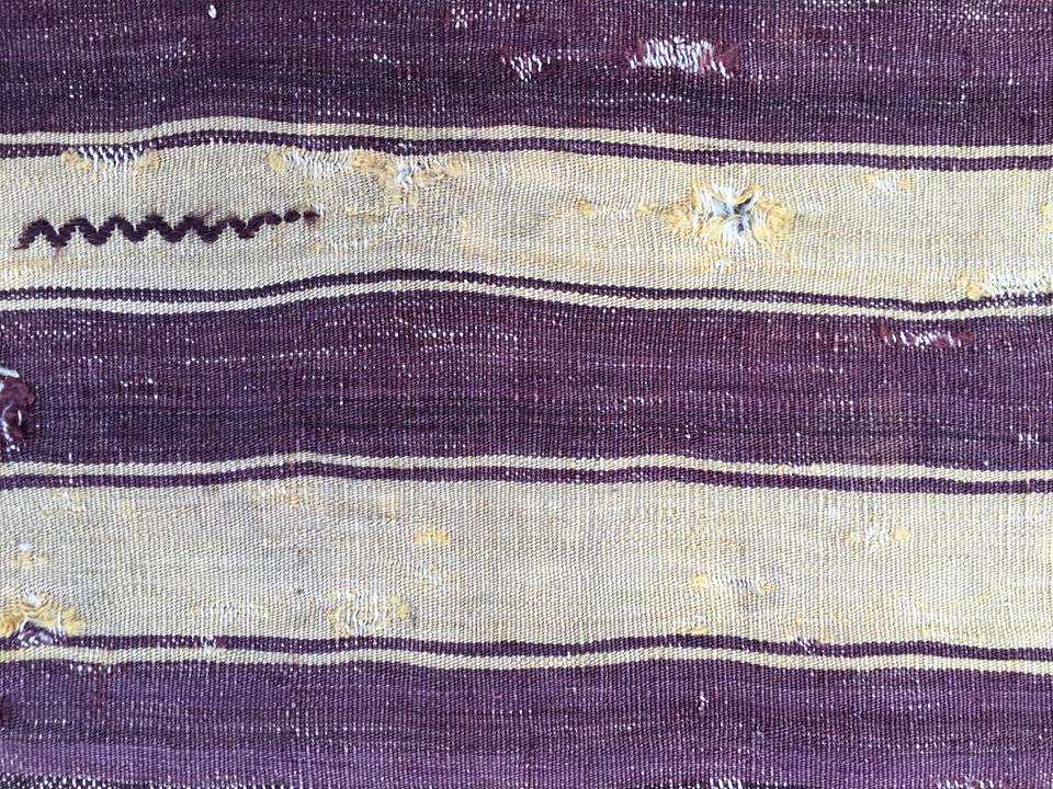 Purple on an antique Anatolan kilim obtained from Madder rootcontaining  alizarine and purpurine colorants
