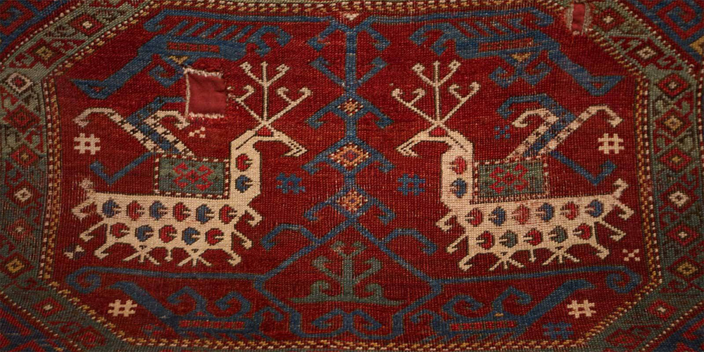 Detail of a 14th century animal style carpet, Central Anatolia, Vakiflar Museum