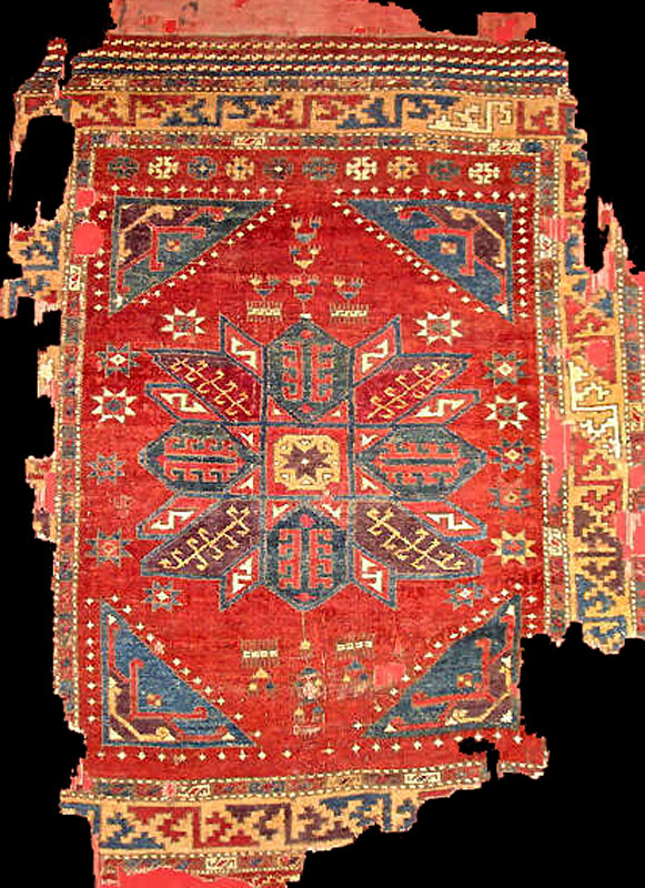 16th-17th century Central Anatolian carpet with "Crivelli type of pattern" and having a turkmen effect